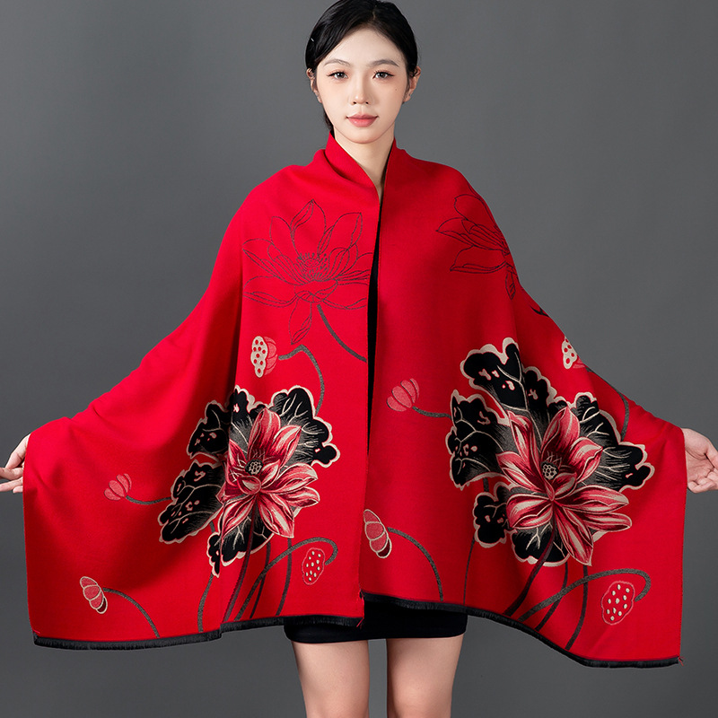 Woven Scarf Blanket - Scialle invernale da donna Sciarpa di