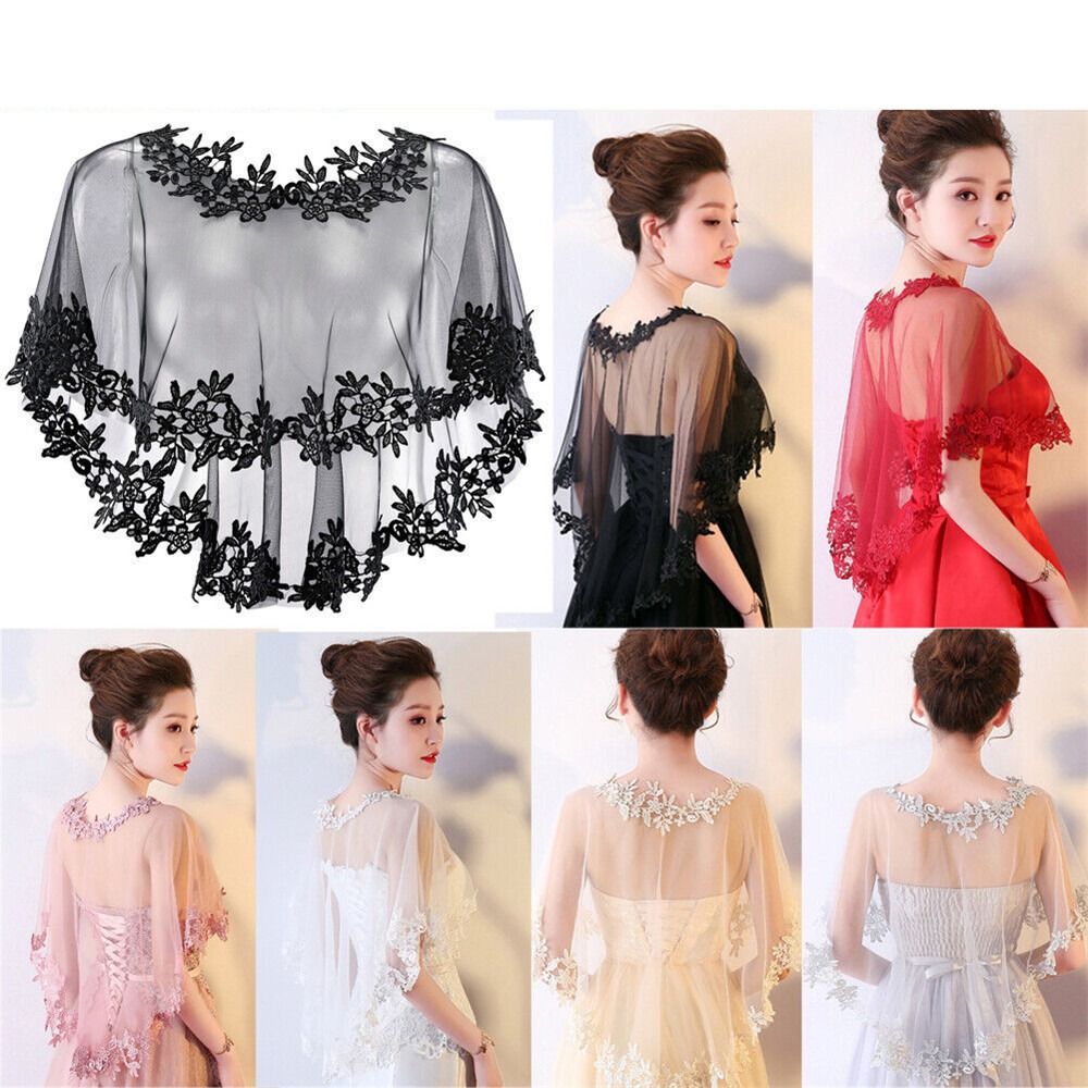 Stole Wedding Shawl - Coprispalle a maniche corte in pizzo