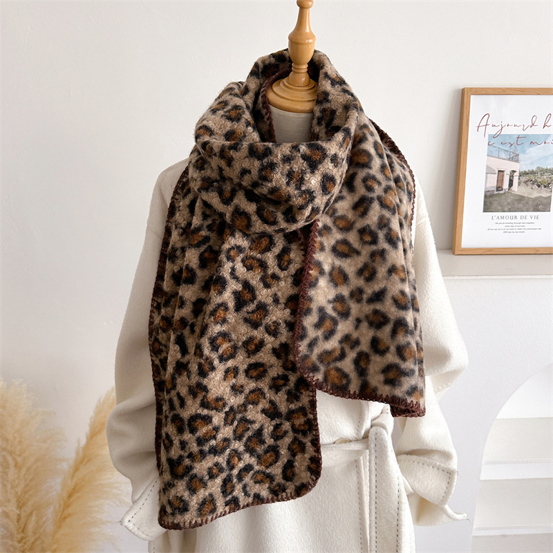 Pashmina Wrap Large - Sciarpa Leopardata Autunno Inverno da Donna,