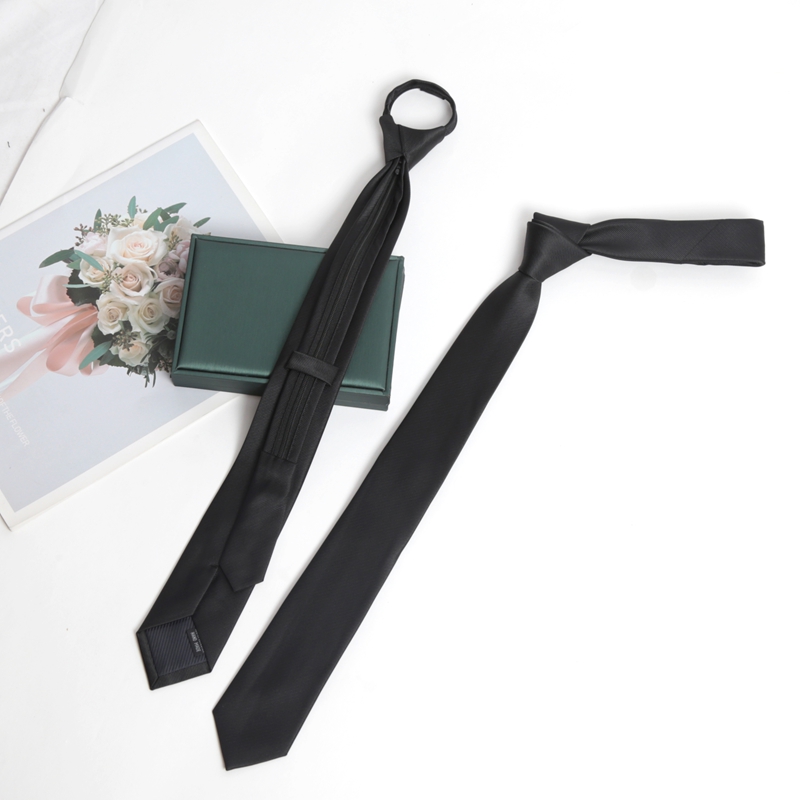 Skinny Tie Men - Cravatta con cerniera colori neri Cravatta