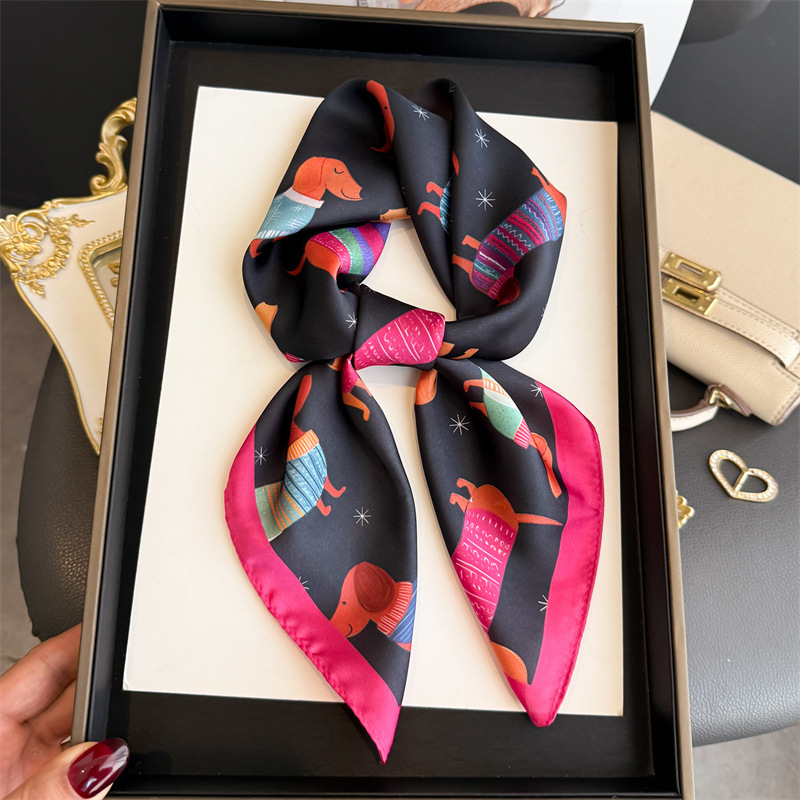 Silk Neck Scarf - Foulard Quadrato da Donna Elegante in