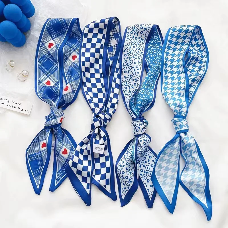 Bandana Cotton - Sciarpa in seta blu Klein, nuova