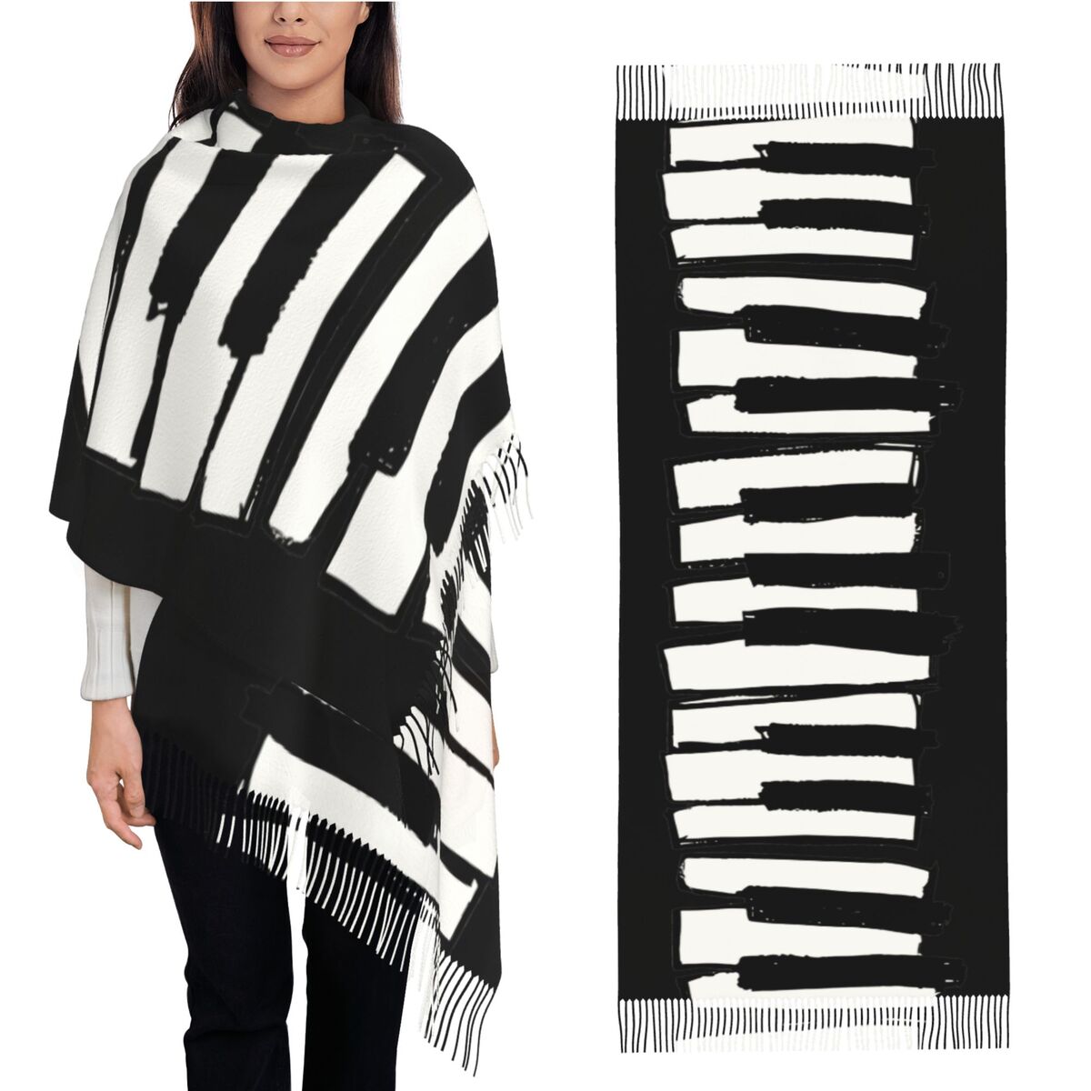 Sciarpa minimalista con tasti  - Pashmina Wrap Large recensione e prezzo