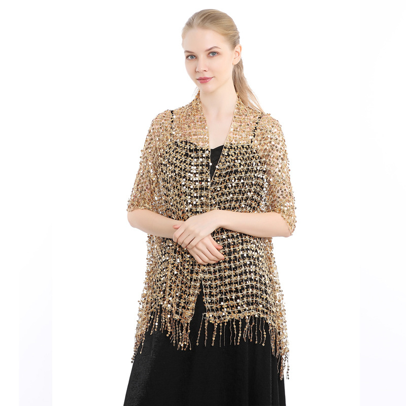 Sciarpa con Paillettes e Frang - Stole Wedding Shawl recensione e prezzo