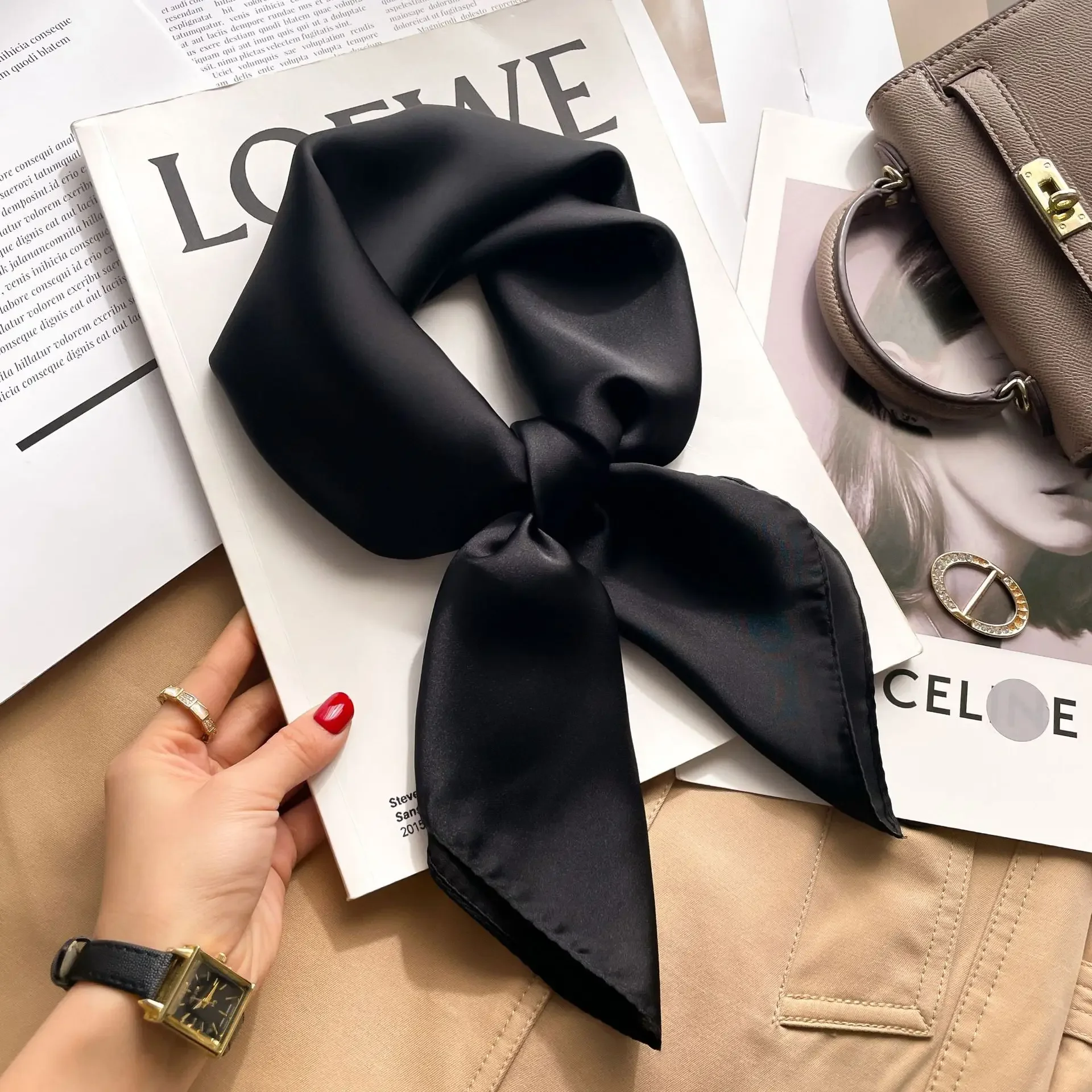 Foulard Hijab in tinta unita d - Silk Neck Scarf recensione e prezzo