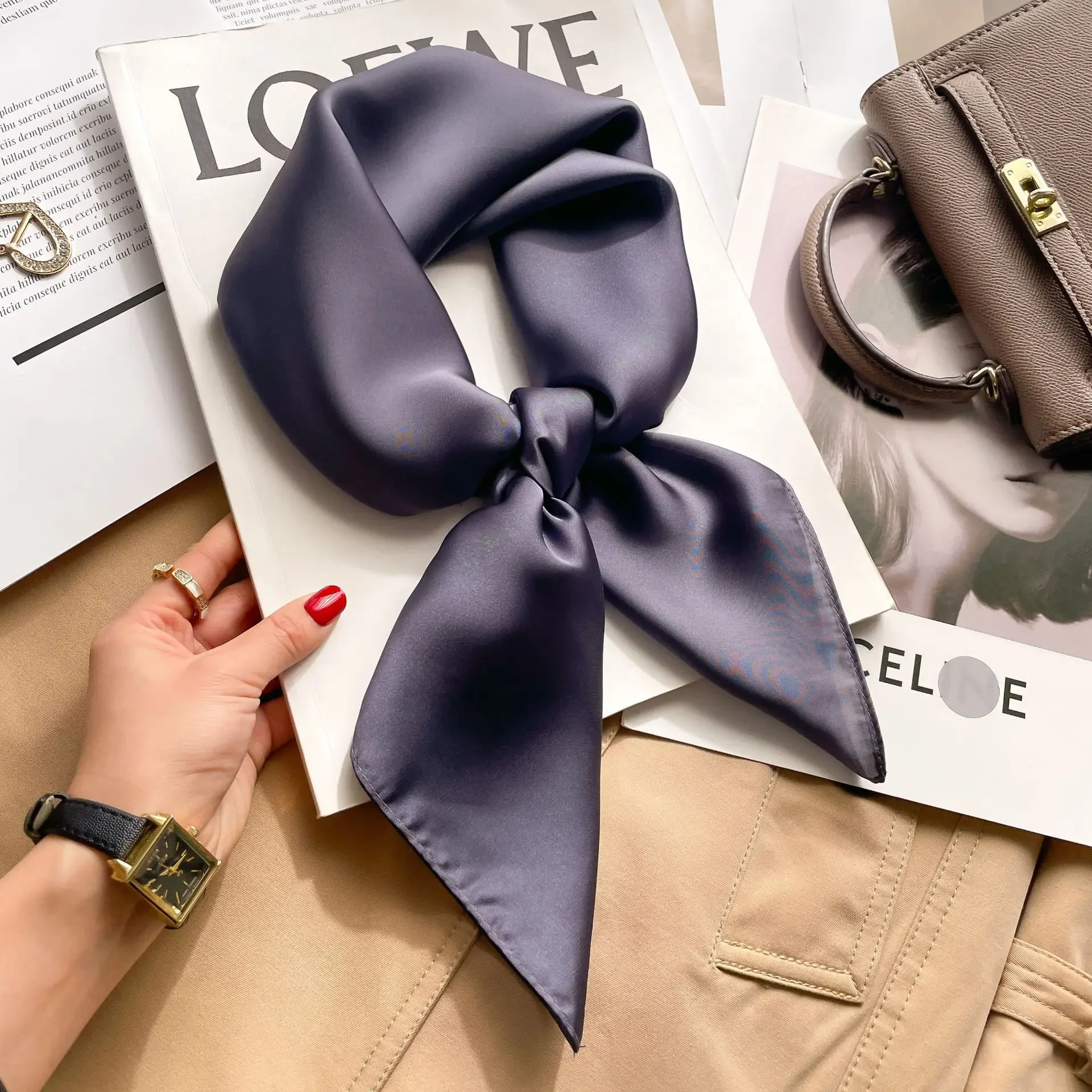 Foulard Hijab in tinta unita d - Silk Neck Scarf recensione e prezzo